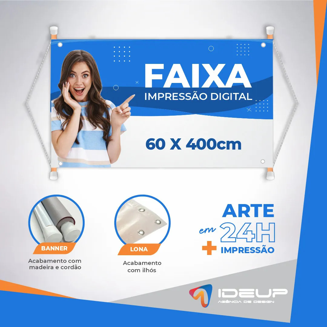 Faixa em lona frontlight tam 60 x 400 cm ideup ag ncia gr fica